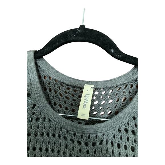 Upwest Dress Women Large Gray Crotchet NWOT - Picture 2 of 3